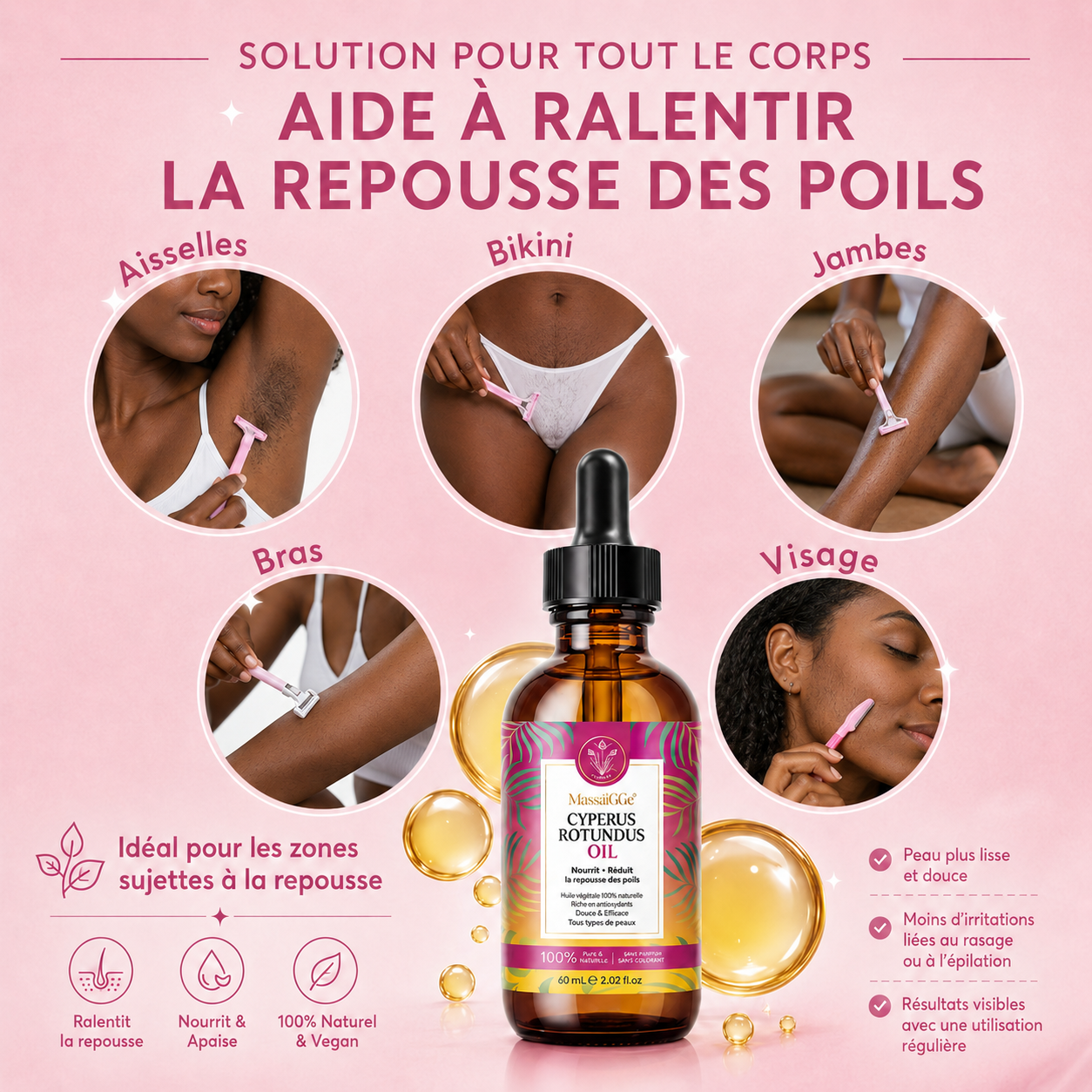 ✨Sérum après rasage : Cette huile ralentit la repousse pour de bon 