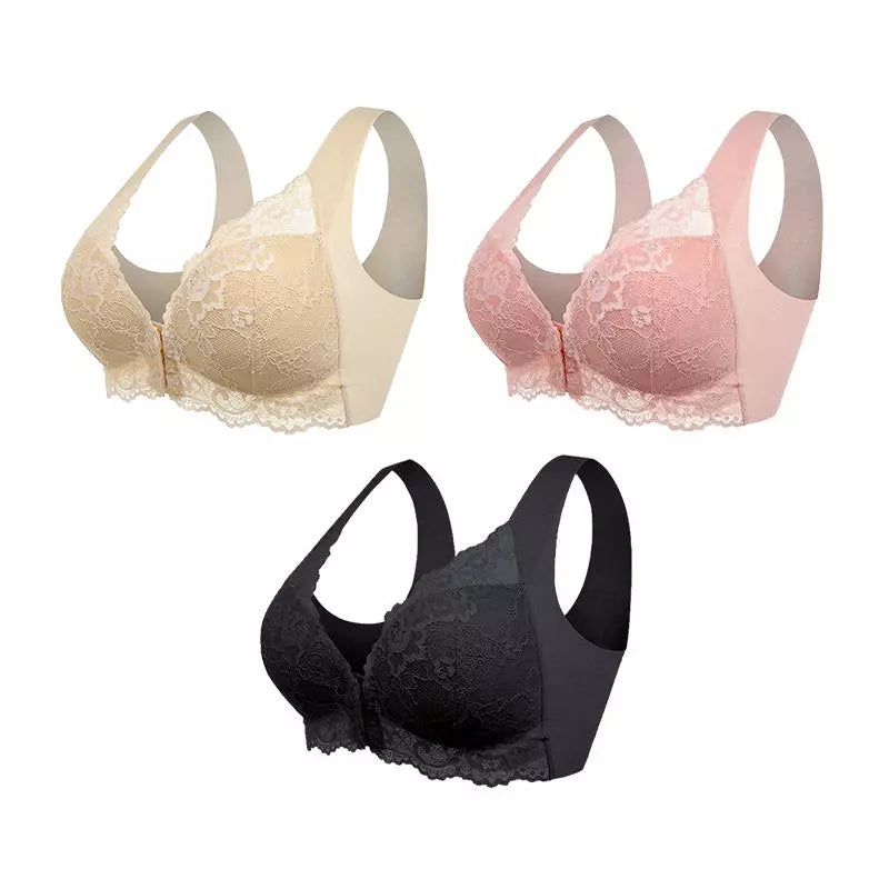 🎀(PACK DE 3) Soutiens-gorges anti bourrelets Sans Fil Galbant Avec Fermeture Frontale