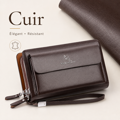 Portefeuille d'affaire 100% Cuir pour Hommes actifs : WATERPROOF