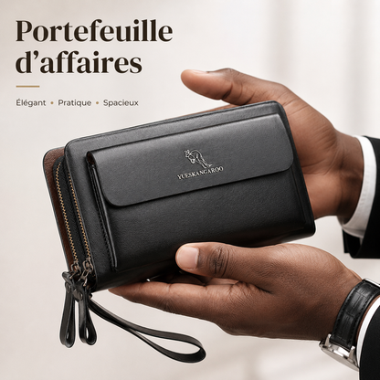 Portefeuille d'affaire 100% Cuir pour Hommes actifs : WATERPROOF