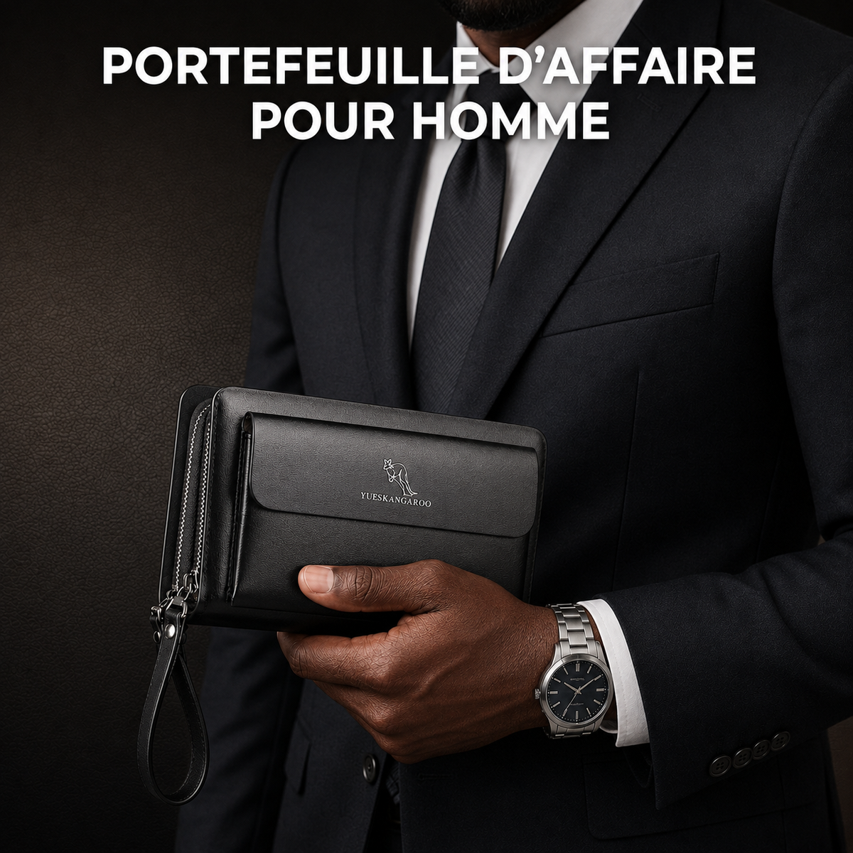Portefeuille d'affaire 100% Cuir pour Hommes actifs : WATERPROOF