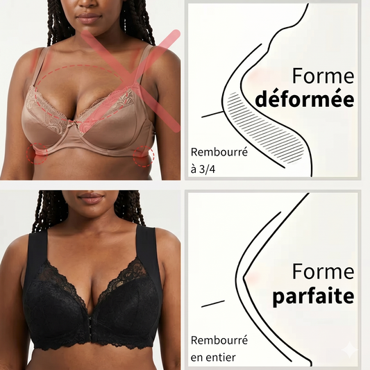 🎀(PACK DE 3) Soutiens-gorges anti bourrelets Sans Fil Galbant Avec Fermeture Frontale
