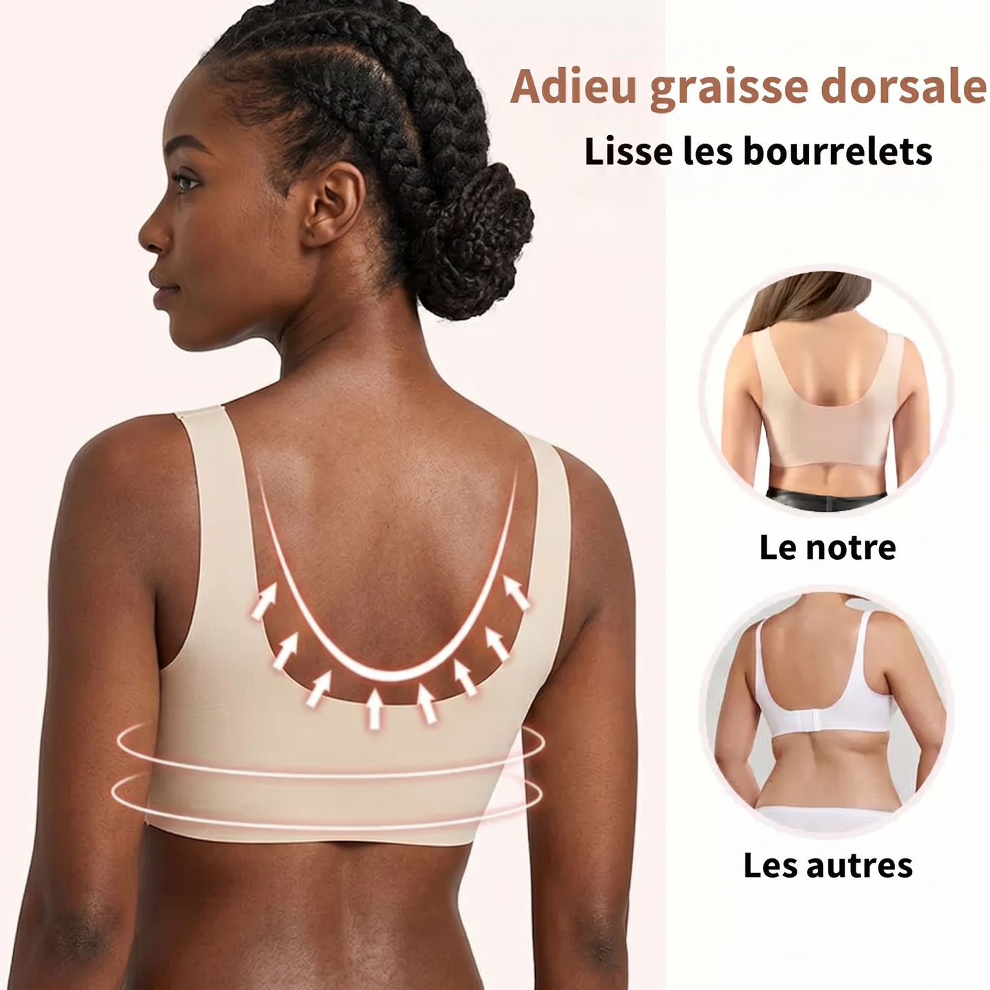 🎀(PACK DE 3) Soutiens-gorges anti bourrelets Sans Fil Galbant Avec Fermeture Frontale