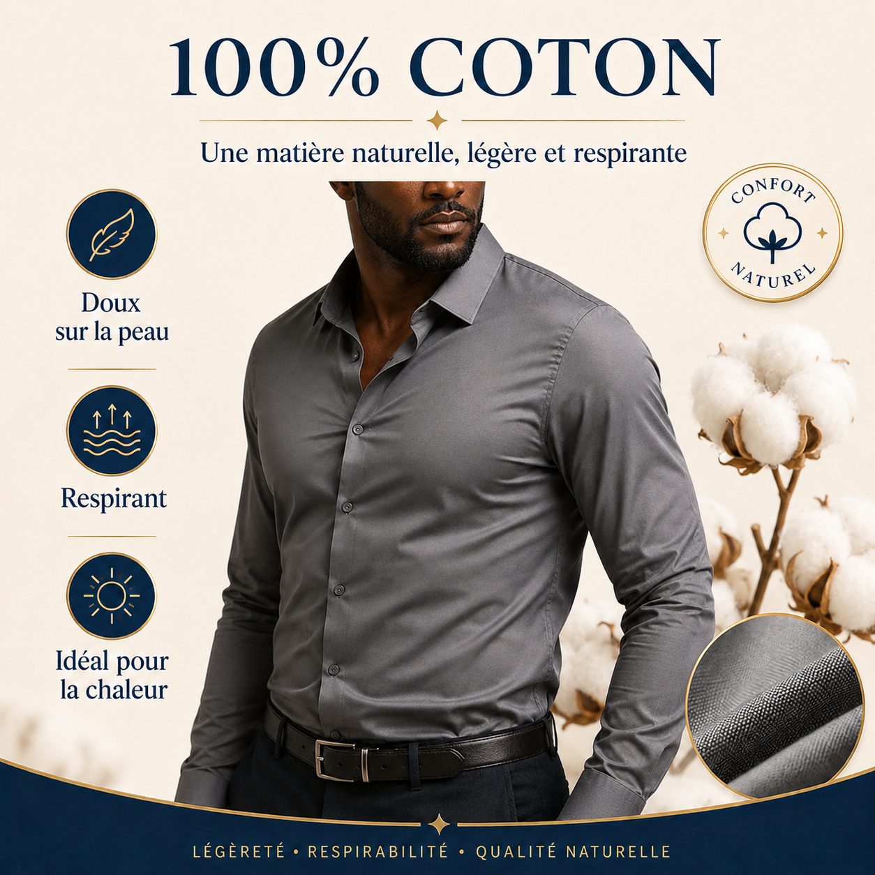 Pack de 3 Chemises Infroissables 100% coton - L'Élégance Sans Effort !